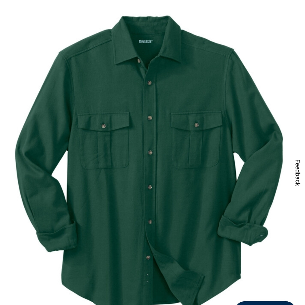 Solid Double-Brushed Flannel Shirt - image 1